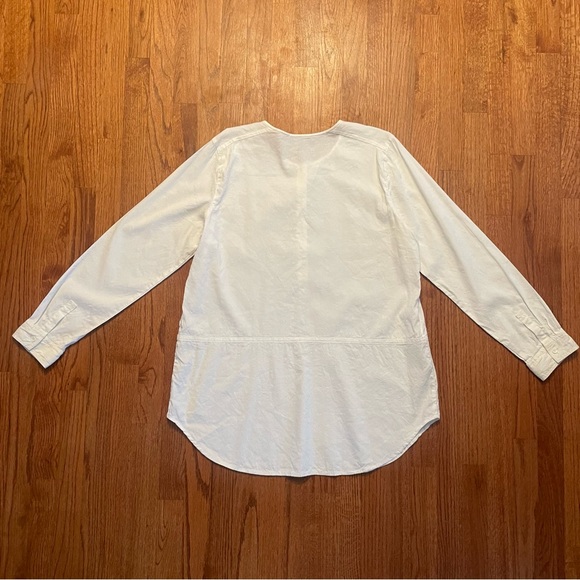 Eileen Fisher white linen blend long sleeve blouse top size L - Picture 8 of 14